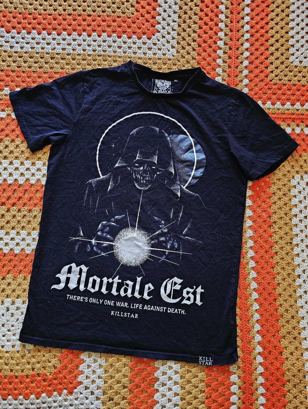 Killstar Womens XL Mortale Est Graphic Tee XL Black Gothic Occult Graphic Shirt